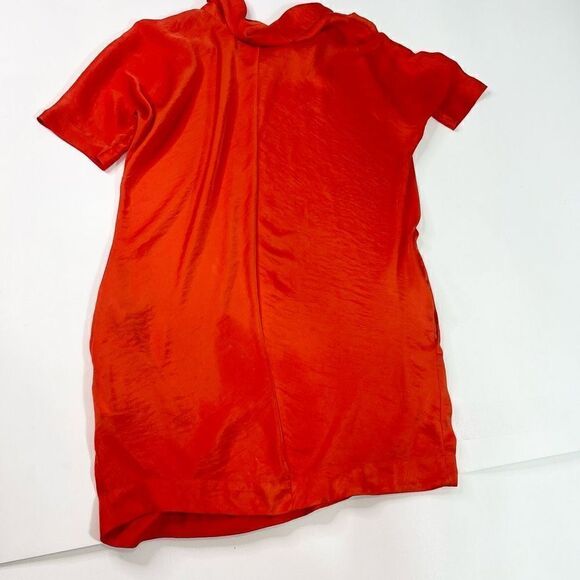 Whyred Mini Dress Womens 38 Red Short Sleeve Cowl Neck Pullover - Picture 8 of 10